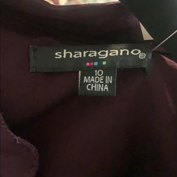 Sharagano Shirt Dress- Eggplant with Gold Accents - Picture 3 of 3